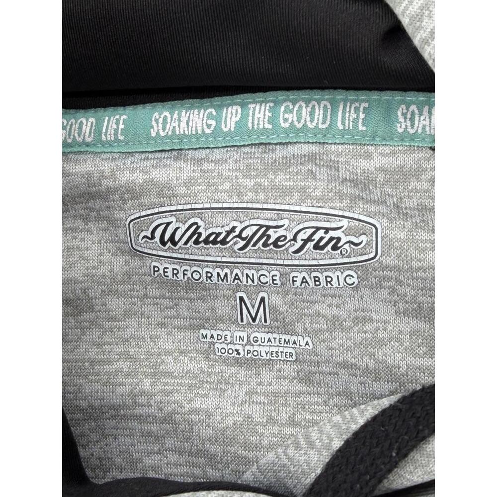 What The Fin Performance Fabric Hoodie Medium Gray Casual Fit Polyester - Picture 3 of 10